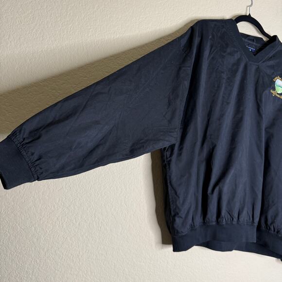 VTG Port Authority Windbreaker Jacket Sweater Jumper Men XL Black Golf Tennis - Picture 6 of 12